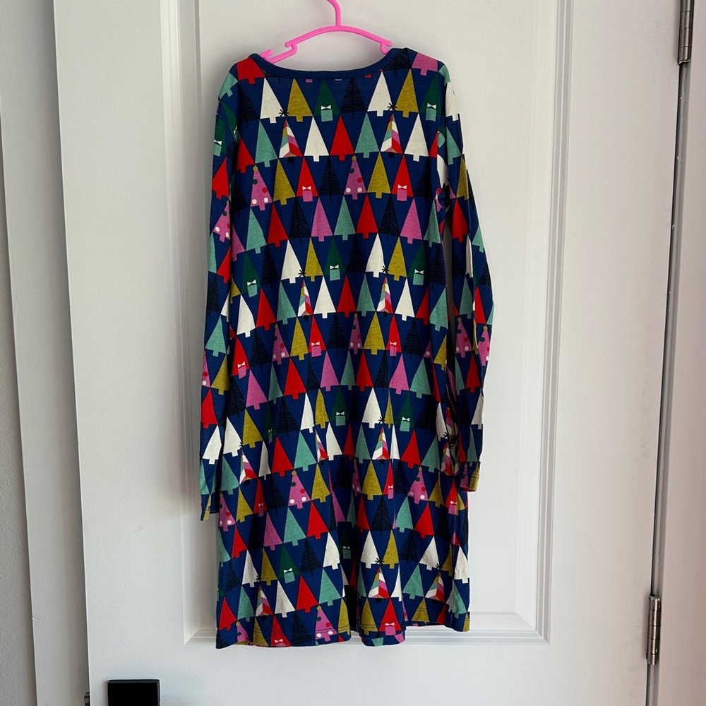 Hanna Andersson Girls Christmas Tree Dress Size 8 (130) Long Sleeve Pockets - Picture 6 of 8